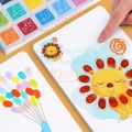 Liberty Mall 12 Color Washable Ink Stamp Pad 16 Cartoon Finger Painting Cards Finger Drawing Toys Boys Girls Party Favor Kids Gift. 