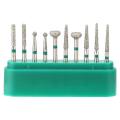 10pc Dentistry Stainless Steel 1.6mm Round Handle Dental Burs Drills Kit. 