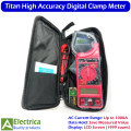 Titan DT266 Digital Clamp Multimeter 1000A AC Current, Voltage, Resistance Tester with LCD Display, Data Hold & Carry Bag for Home & Industrial Electrical Use by Electrica. 