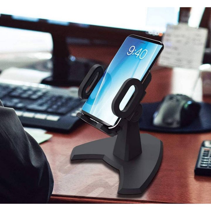 Desk Call by Cup Call Desktop Phone Mount - View Your Cell Phone at Any Angle - Fully Adjustable Phone Stand Great for Video Chatting - Tilts & Rotates for Easy Viewing - Easy Phone Charging Access