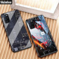 For OPPO A72 Back Cover Version Theme Case Tempered Glass Protection shockproof Cover for OPPO A72 case Transparent Circuit Board Design Full Coverage Phone cases. 