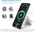 3 in 1 Foldable Wireless Charger, Magnetic Fast Wireless Charging Pad, Compatible with iPhone 14/13/12/SE/11, Samsung Galaxy, Apple Watch, AirPods Pro with Night Light, Wireless Charging for Apple Watch, Watch Charger Stand for Apple Watch, Charging Cable. 