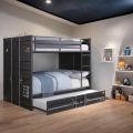 Contemporary  Cargo Container Bunk Bed with Built-in Ladder and Full Length Guardrail on Top,  High Quality  Metal Bunk Bed. 