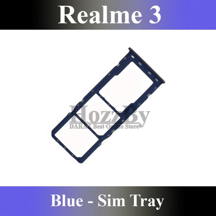 Realme%203%20SIM%20Tray%20Sim%20Jacket%20Sim%20Slot%20Sim%20Door%20For%20Realme%203%20-%20Blue%20-%20Image%202