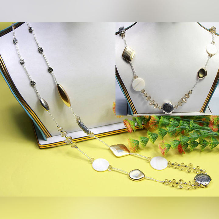 LONG NECKLACE WITH STONES FOR GIRLS, HER, WOMEN