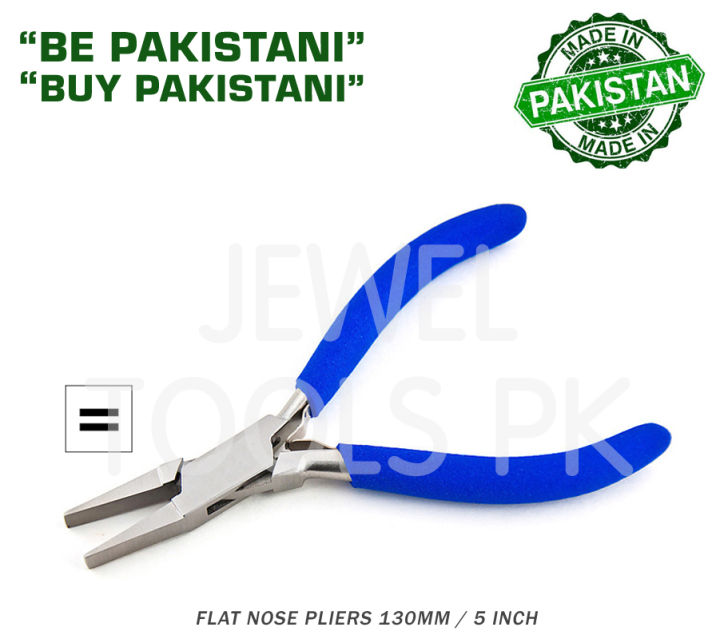 Flat Nose Smooth Jaws Pliers 5" 130mm Stainless Steel Jewelry Jewellery Watchmaking Making Repair DIY Tools