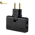 Universal Rotating Wall Socket - 3 In 1 Extension Power Adapter - Round/Flat Pin To Round Pin Plug Converter- EU Standard 180 Degree Rotatable Plug. 