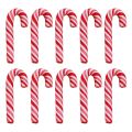 10PCS Christmas Red Cane Soft Pottery Year Candy Cane Decoration. 