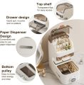 4 Layer Slim Organizer Cabinet Bathroom Standing Cabinet, Bathroom Floor Cabinet with Drawers. 