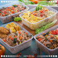 750ml Disposable Food Storage Box, Clear Transparent Plastic, 750ml Microwave Plastic Box, 750ml Disposable Tiffin Box. 