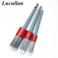 Lucullan Super Soft Synthetic Bristle Detailing Brushes Set PP Handle For Wheels,Tires, Engine Bay, Leather Seats, Door Panels. 
