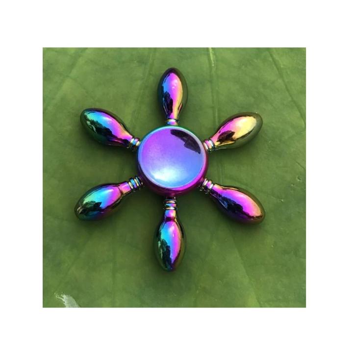Rainbow 6 Arm Metal Fidget Spinner