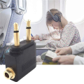 8 Pack Airplane Headphone Adapter ,Airline Airplane Flight Adapters for Headphones, Golden Plated 3.5mm Jack. 