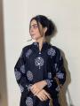 Shah g Classy Collection Stitched New Leaf Print Linen 2pc trendy printed dress/suit for women and girls. 
