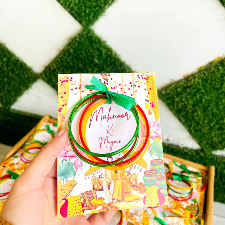 Bangles Card Customized Bangles Cards – 12 Pcs Only Card | Mehndi, Mayoun, Dholki ...