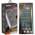 Speed-X 603PU Power Universal Travel 3 Socket + 4 USB + 1 Type-C 12Amp Multi Port Charger | Phone Charging Station Universal Hub for Desktop Office Home Smart Device Extension Adapter Mobile Tablet Laptop Connection Socket Block Power Strip Wire. 