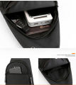 Men's Shoulder Bag Cross Body Chest Bags Double Layer Zipper Bag. 