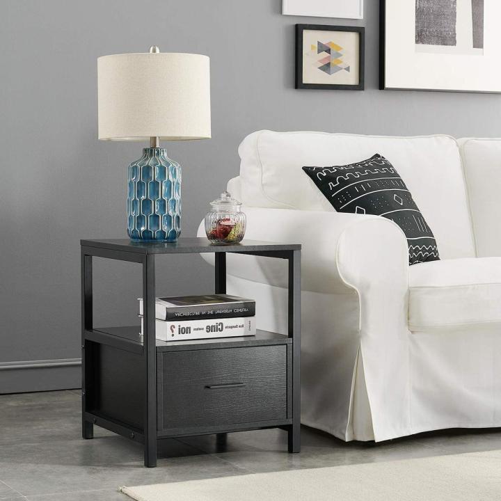 Side Table,Small Side Table Living Room Bedroom,Modern End Table top Bedside Accent Table Nightstand for Small Spaces,Stable Square Wooden Table