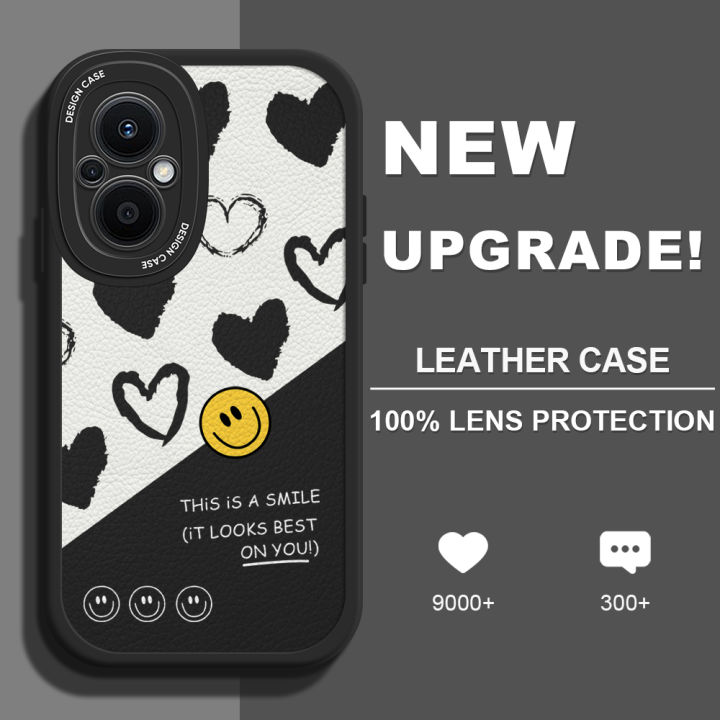 AMORVOR for OPPO F21 Pro 5G / Reno7 Z 5G / Reno8 Z 5G Back Cover INS Style Heart PU Leather Case Soft Silicone Edge Phone Cases
