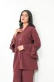 MK COUTURE Double Georgette 2 Pcs Stitched- Maroon. 
