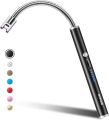 Rechargeable USB Lighter 360° Flexible Long Lighter Plasma Arc Lighters with Safety Lock Flameless Windproof Lighter Black for Candle Camping. 