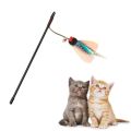 Funny Simulation Insect Cat Teaser Stick Detachable with Bell Cat Feather Toy Random Color Bite Resistant Pet Interactive Toy for Self Happy. 