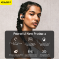Awei OWS T93 Bluetooth Earphone Double Subwoofer Directional Transmission Open Headset 40 Hours Long Battery Life Dynamic Spatial Sound Sports Earbuds. 