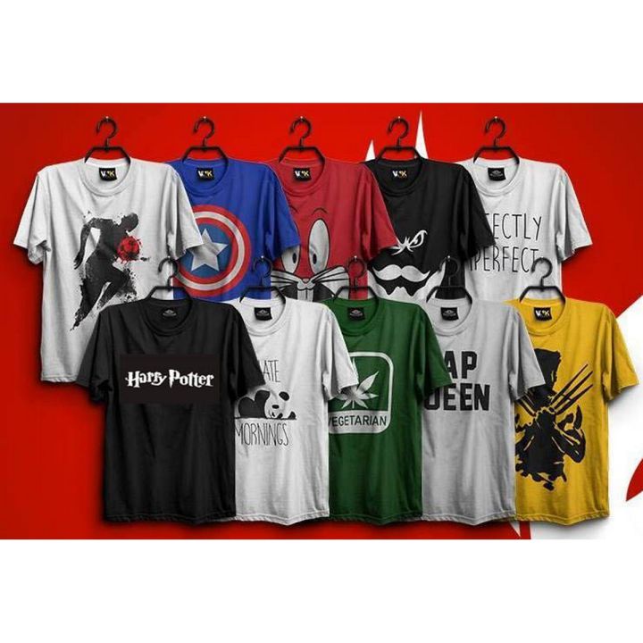 Pack of 10 Comics Characters Cool Graphic Printed T-Shirts