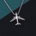 Classic niche design trendy men's and women's airplane necklace simple hip-hop nightclub dance cute airplane pendant gift. 