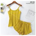 【Happier】 [TOPCH] Korean Women's Spaghetti Terno Vest Sleeveless Shorts Two-Piece Pajamas #SY10. 