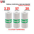 Mini Printer Paper Roll For Printing Self Adhesive Printing Paper - Thermal Paper & Sticky Paper - For Portable Bluetooth Mini Pocket Printer - For Printing Photos/ Pictures/ Office Receipt/ Labels/ Note/ QR Code/ Labels/ Memo. 