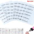6pcs Diamond Nail Drill Bit Set Milling Cutter for Manicure Nail Files Art Tools. 