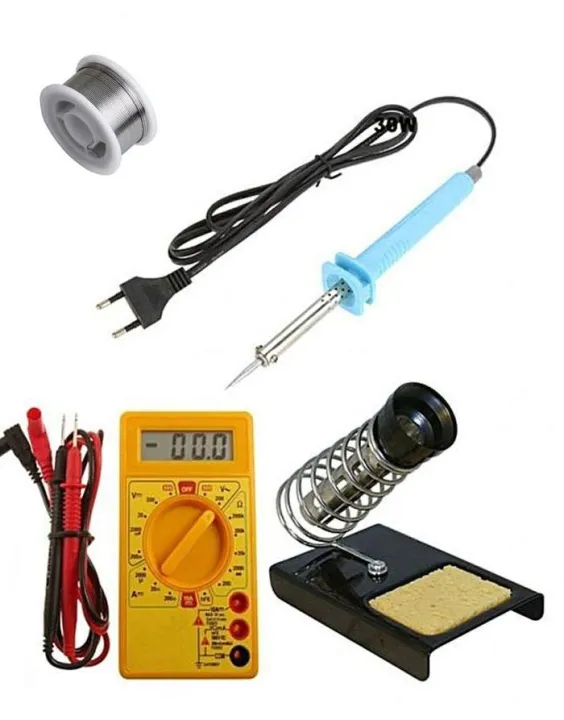 4%20Pcs%20Soldering%20Kit,%20Soldering%20Iron%20+%20Stand%20+%20Solder%20Wire%20And%20Digital%20Multumeter.%20-%20Image%202