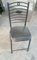 Black Color Coated Steel Chair with Soft Seat - Beautiful Back. 