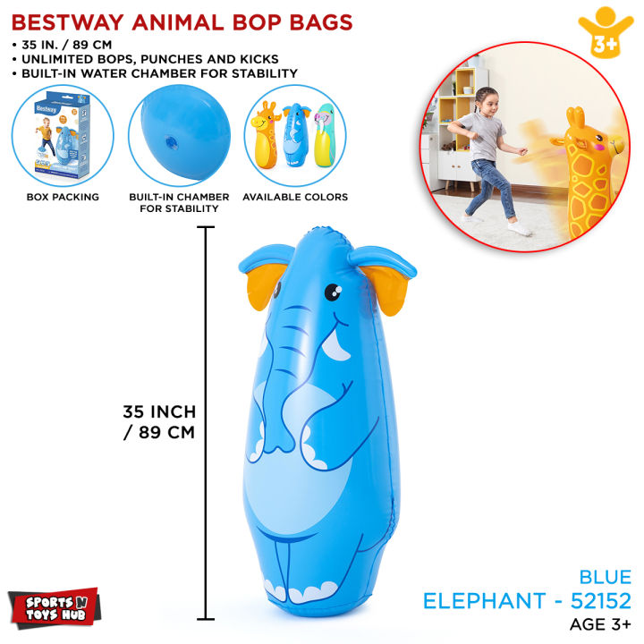 Inflatable Bop Bag Toy, Animal Shape Branded Punching Boxing Bag For Kids, 3D Bop Bags For Fun, Baby Girl & Boy Party Games, Easy & Simple to Play Indoor & Outdoor Bestway 52152, Intex 3-D 44669, Vinyl Toys