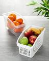Cold Resistant Refrigerators Storage Plastic Basket Kitchen Cabinets Storage Organizer Containers, PP Plastic, Transparent, Free Size. 
