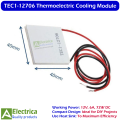 TEC1-12706 12V 6A 72W Peltier Thermoelectric Cooling Module Plate for DIY & Mini Fridge by Electrica. 
