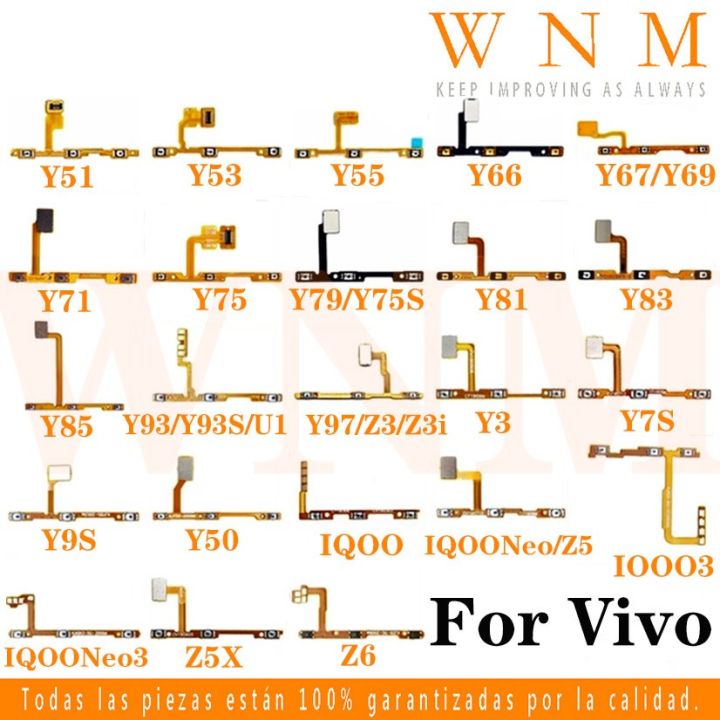 For Vivo Y51 Y53 Y55 Y66 Y67 Y69 Y71 Y75 Y75S Y79 Y81 Y83 Y85 Y93 1606 1801 Flex Cable Volume Power On/off Button Switch Flex for vivo Y93S Y97 Z3 Z3I Y3 Y7S Y9S Y50 IQOO NEO 3 Z5 Z5X Z6 iqoo3 Ribbon Cable Replacement Parts