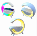 G Shaped Lamp - LED Wireless Charging Speaker Wireless Speaker - Smart Table Night Light BT Music Player Phone Wireless Charging RGB Desk Lamp - Speaker with Wireless Charger, Bluetooth, USB Speaker for PC & Mobile. 
