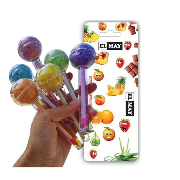 ELMAY 2 in 1(Lollipop  Lip Oil +  Lollipop  Lip Balm) - 6 Colors