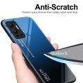 Quiberk for Infinix Hot 12 Tempered Glass Hard Case Gradient Color Back + Soft Frame Shockproof Phone Cover. 