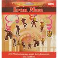 IRON MAN SPIRALS SET - PACK OF 12 STREAMERS AND 6 CUTOUTS - AVENGERS THEME STREAMERS. 