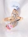 Premium Luxury Gold-Plated Zircon Ring for Women – Elegant Attractive Engagement & Party Ring. 