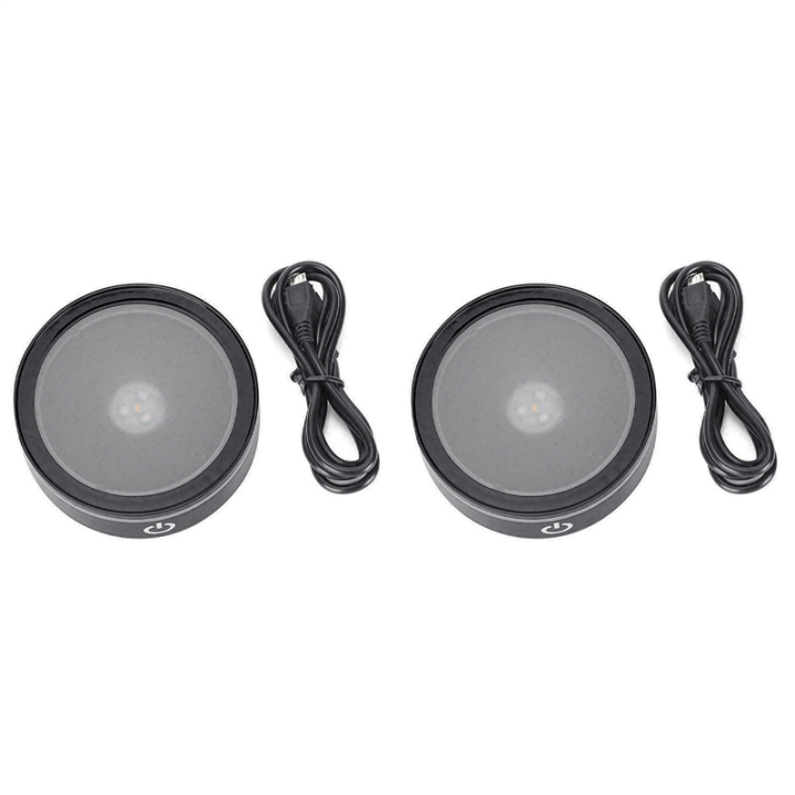 2X LED Light Base with Sensitive Touch Switch Round Stand Display for ...