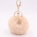 Fur Pom Pom Snow Furry Ball Keychain Faux Fur Keychain Porte Clef Pom-pom De Fourrure Fluffy Bag Charms Rabbit Keychain Keyring. 