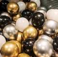 Pack of 50 (25 Black & 25 Golden ) High Quality Latex Baloons birthday Party Baloons , Balloons for Black and Red Theme Birthday Party Decoration, Weddings, Party, Birthday, Bridal Shower,. 
