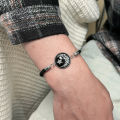 2pcs Sun and Moon Lovers Time Gem Luminous Couple Bracelet Valentine's Day Men's and Women's Set Stainless Steel Bracelet. 