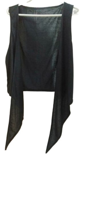 black stylish/ elegant shrug/ upper for girls, (16), sleevesless, without sleeves, 100% polyester, by ( mia moda)