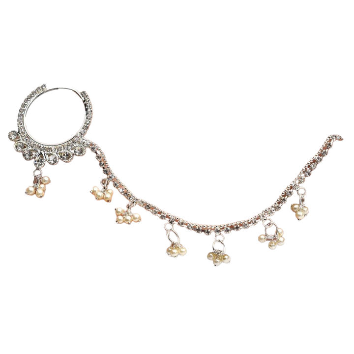 Nath Nose Chain Ring Piece - Premium Quality And Stylish Nose Jewelry For A Trendy Appearance - Elevate Your Look With Unique Nose Adornments