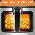 New RAF 8.3L Air Fryer with Clear Window Internal Light & Touch Screen 360 Airflow Air Fry Roast Bake Dehydrate Reheat 8 Presets, 1600 Watts - Stainless Steel Black/Silver. 